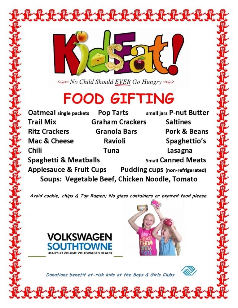 kids eat utah food drive volkswagen southtowne